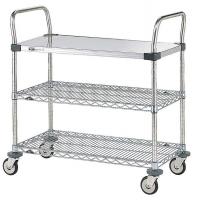 20W635 Utility Cart, SS/Chrome, 26x18x38, 3 Shelf