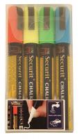 20W994 Chalk Marker, Green/Yellow/Blue/Red