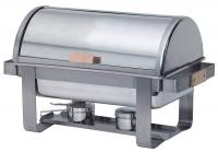 20X506 Chafer, Roll Top, Stainless/Brass, 8 qt.