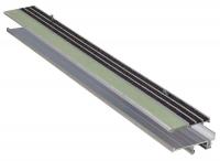 20X855 Safety Stair Nosing, PL/Blk, Extruded Alum