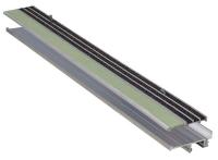 20X857 Safety Stair Nosing, PL/Blk, Extruded Alum