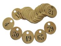 20Y530 Pre-Numbered Tags Round, 76to100, 1 In BR