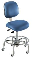 20Y857 Ergo Chair, Class 100 Clean, Vinyl, Blue