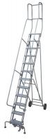20Z299 Rolling Ladder, Hndrl, Pltfm 150 In H