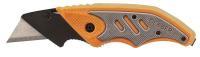 21A146 Utility Knife, Folding, 5-3/16 In, Org/Blk