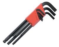 21A184 Hex Key Set, Ball End, Metric, L-Shape, 9Pc