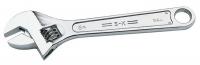 21A453 Adjustable Wrench, 6-1/4 in., Chrome, Plain
