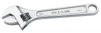 21A458 Adjustable Wrench, 18 in., Chrome, Plain