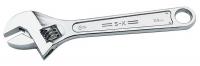 21A459 Adjustable Wrench, 24 in., Chrome, Plain