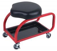 21C509 Shop Stool, Black, Red, 18"