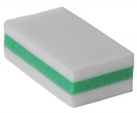 21D046 Sponge, White/Green, 4-5/8In L, 2-5/8In W