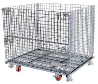 21D074 Wire Mesh Container w/Cstrs, 34Hx40Wx32D