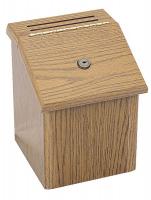 21D191 Locking Suggestion Box, Medium Oak