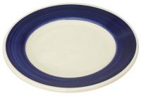 21D834 Plate, 6-3/4 In., White/Blue, PK 36