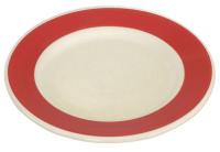 21D851 Plate, 9 In., White/Red, PK 24