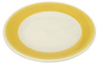 21D852 Plate, 9 In., White/Yellow, PK 24