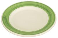 21D854 Plate, 11-1/4 In., White/Green, PK 12
