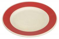 21D855 Plate, 12-1/4 In., White/Red, PK 12