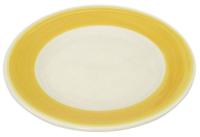 21D856 Plate, 13-1/4 In., White/Yellow, PK 12