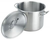 21D993 Stock Pot w/Cover, 8 qt, 11 In., SS