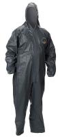 21DN81 Hooded Chem-Resist Coverall, Gray, 2XL