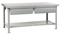 21E714 HD Workbench, Welded, Drawers, 34Hx72Wx36D