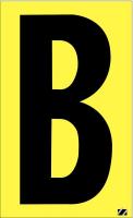 21JC91 Letter Label, B, Black/Yellow, PK 25