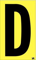 21JC93 Letter Label, D, Black/Yellow, PK 25