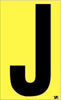 21JC99 Letter Label, J, Black/Yellow, PK 25