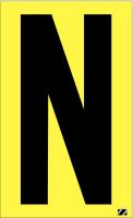 21JD04 Letter Label, N, Black/Yellow, PK 25