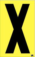 21JD14 Letter Label, X, Black/Yellow, PK 25