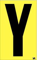 21JD15 Letter Label, Y, Black/Yellow, PK 25