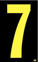 21JD24 Number Label, 7, Yellow/Black, PK 25