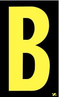 21JD28 Letter Label, B, Yellow/Black, PK 25