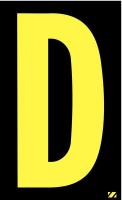 21JD30 Letter Label, D, Yellow/Black, PK 25