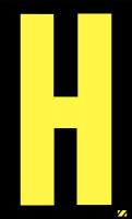 21JD34 Letter Label, H, Yellow/Black, PK 25