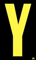 21JD51 Letter Label, Y, Yellow/Black, PK 25