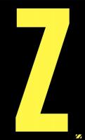 21JD52 Letter Label, Z, Yellow/Black, PK 25