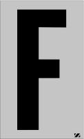 21JD68 Letter Label, F, Black/Silver, PK 25
