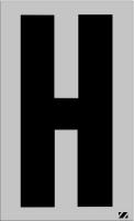 21JD70 Letter Label, H, Black/Silver, PK 25
