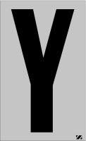 21JD87 Letter Label, Y, Black/Silver, PK 25