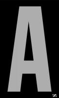 21JD99 Letter Label, A, Silver/Black, PK 25