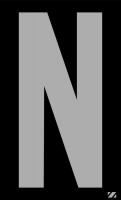 21JE13 Letter Label, N, Silver/Black, PK 25