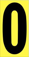 21JE26 Number Label, 0, Black/Yellow