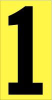 21JE27 Number Label, 1, Black/Yellow