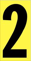 21JE28 Number Label, 2, Black/Yellow