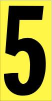 21JE31 Number Label, 5, Black/Yellow