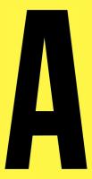 21JE36 Letter Label, A, Black/Yellow