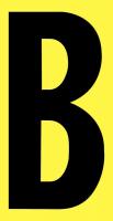 21JE37 Letter Label, B, Black/Yellow