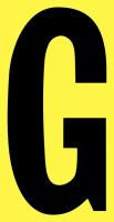 21JE42 Letter Label, G, Black/Yellow